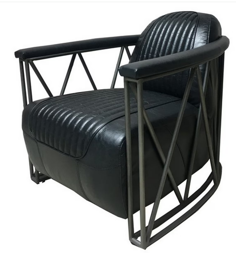 Artsome B52 Belon Black Leather Chair