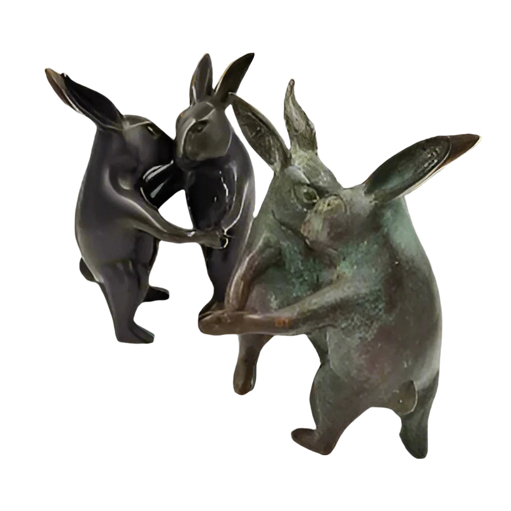 Brass Dancing Bunnies - Bronze Finish