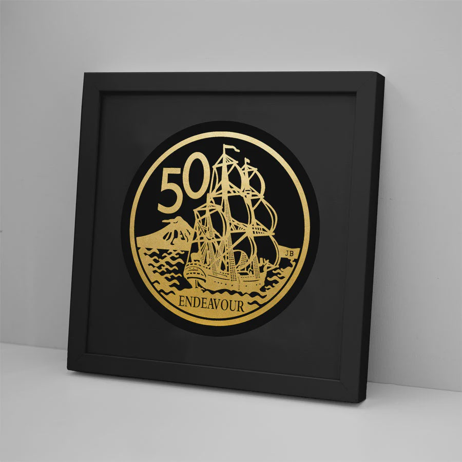 50 Cent FramedFoil Print - Black