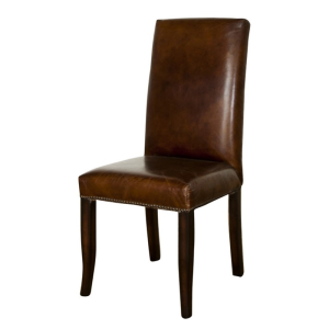 Artsome Philadelphia High Back Leather Dining Chair - Vintage Cigar