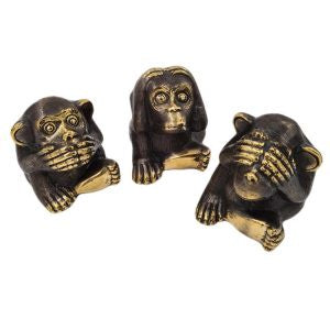 3  Wise Monkeys - Brass