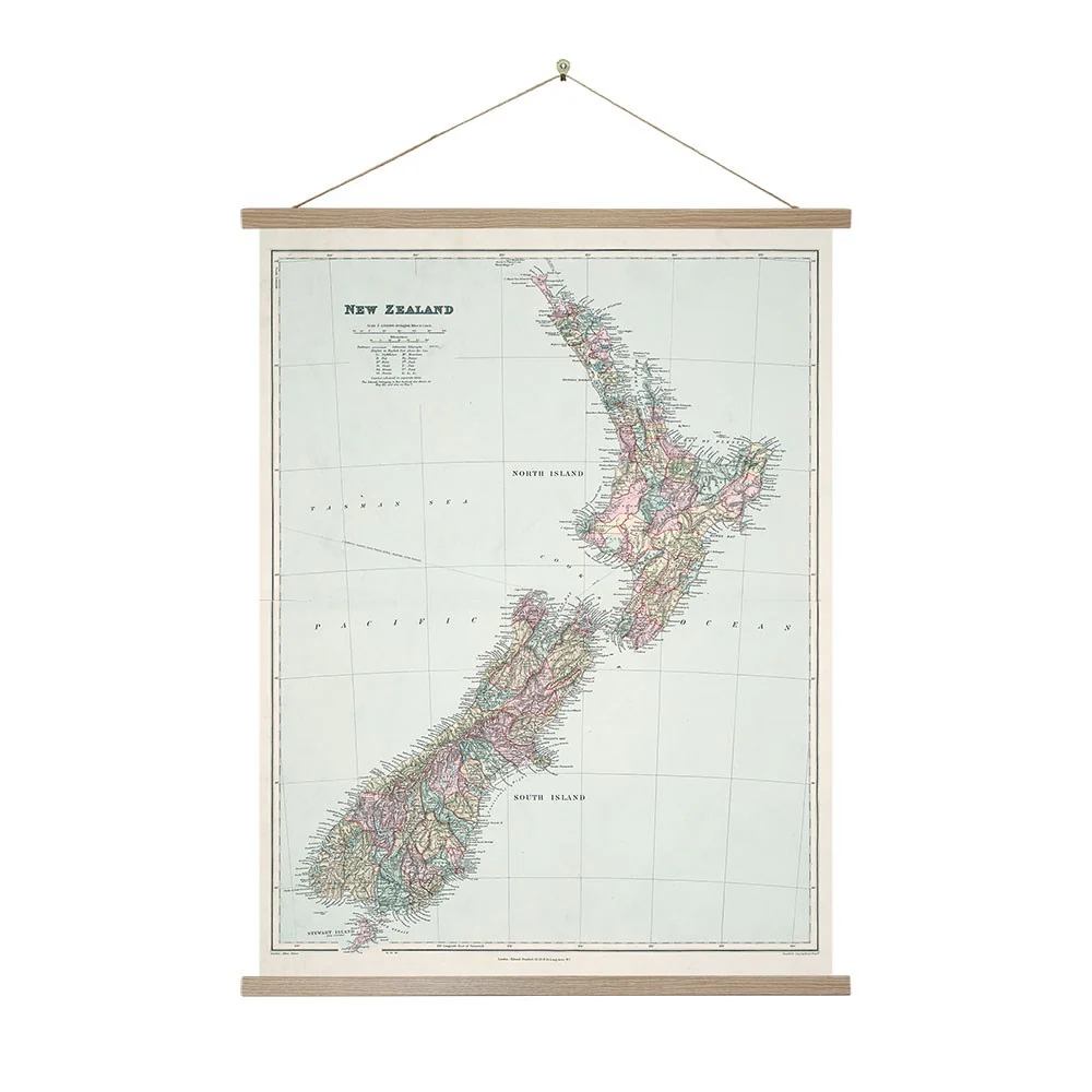 Wall Chart - Map Of NZ